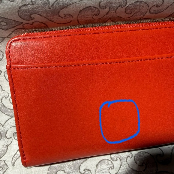 Coach Long Double Zipper Accordion Red Leather Wallet / Wristlet - EUC - Picture 4 of 11